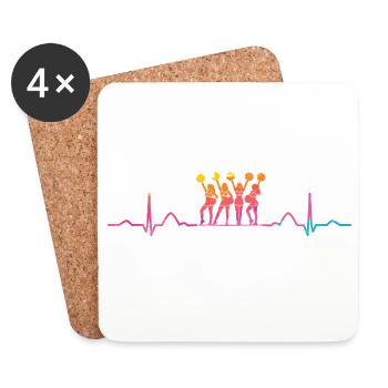 Cheerleader Cheer Mom Cheerleading - Coasters (set of 4) - white - Front