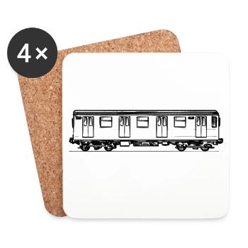 Blank Subway Car Graffiti - Illustration - Coasters (set of 4) - white - Front