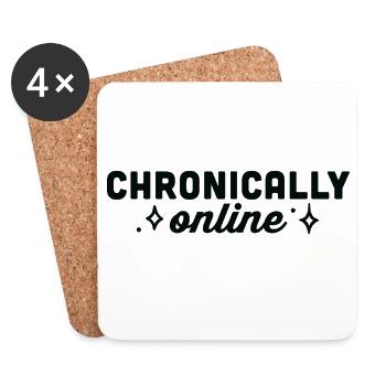 Chronically online social media addict - Coasters (set of 4) - white - Front
