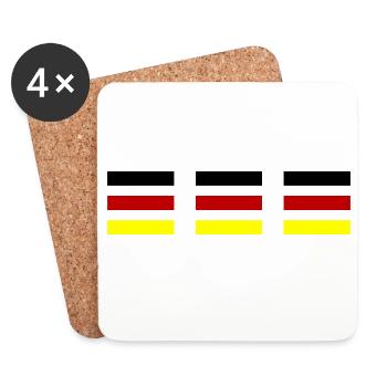 Fahne Deutschland - Untersetzer (4er-Set) - Weiß - Vorne
