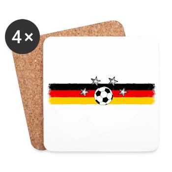 Balle de drapeau de football allemand - Dessous de verre (lot de 4) - blanc - Devant