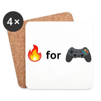 Flamme_for_Gaming - Untersetzer (4er-Set) - Weiß - Vorne