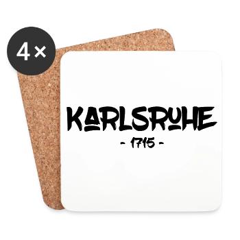 Karlsruhe - 1715 - Baden-Württemberg - Durlach - Untersetzer (4er-Set) - Weiß - Vorne