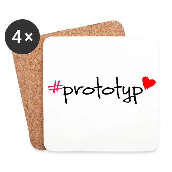 Prototype Hashtag Saying T-Shirt - Coasters (set of 4) - white - Front