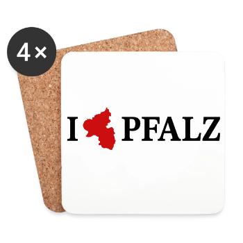 I love Pfalz Rheinland Pfalz - Untersetzer (4er-Set) - Weiß - Vorne
