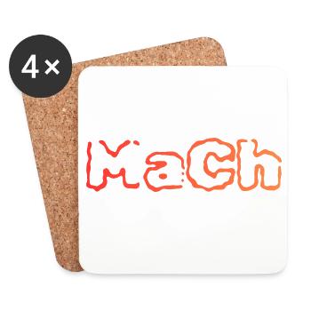 MaCh Schriftzug Orange - Untersetzer (4er-Set) - Weiß - Vorne