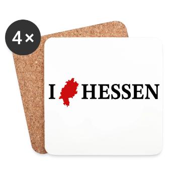 I love Hessen Bundesland Deutschland - Untersetzer (4er-Set) - Weiß - Vorne