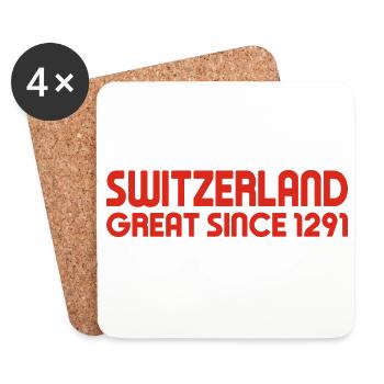 Suisse - Grande depuis 1291 - Schweiz - Schwiiz - Dessous de verre (lot de 4) - blanc - Devant