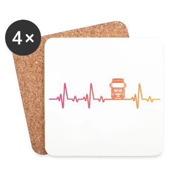 Truck Sunset Heartbeat Road Fahrer - Untersetzer (4er-Set) - Weiß - Vorne