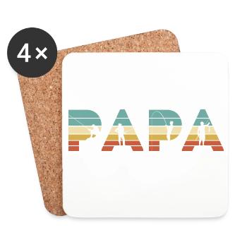 Papa Vintage Angel-Vater-Angler-Geschenk - Untersetzer (4er-Set) - Weiß - Vorne