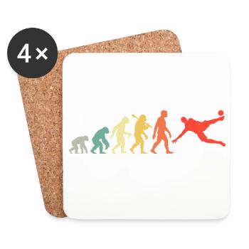 Retro Fußballer Evolution Fußballsport für Männer - Untersetzer (4er-Set) - Weiß - Vorne