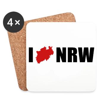 J’adore la Rhénanie-du-Nord-Westphalie de NRW - Dessous de verre (lot de 4) - blanc - Devant