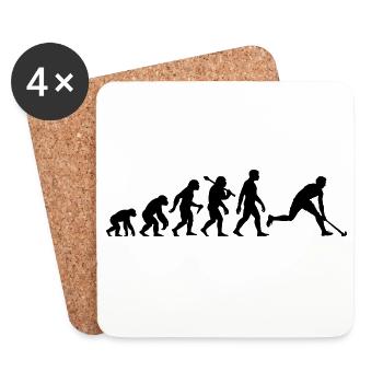 Feldhockey Evolution Für Hockey Spieler Sport - Untersetzer (4er-Set) - Weiß - Vorne