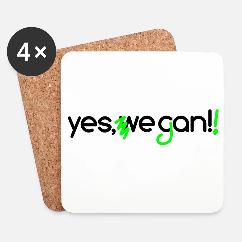 yes we can vegan - Untersetzer (4er-Set) - Weiß
