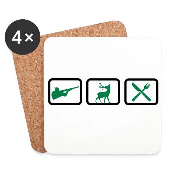 chasse - Dessous de verre (lot de 4) - blanc - Devant
