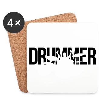 drummer - Coasters (set of 4) - white - Front