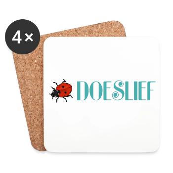 Coccinelle douce à pois noirs - Dessous de verre (lot de 4) - blanc - Devant
