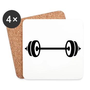 dumbbell symbol - Coasters (set of 4) - white - Front