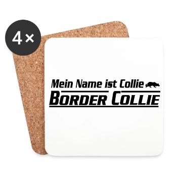 My name is Border Collie - Coasters (set of 4) - white - Front