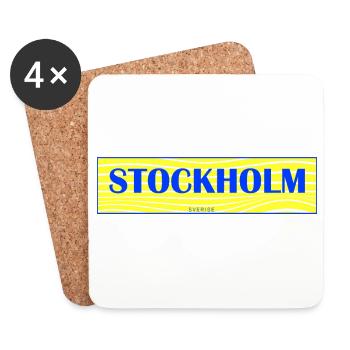 Stockholm Waves Lettering - Coasters (set of 4) - white - Front