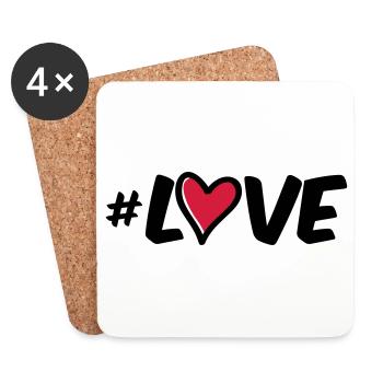 hashtag love heart - Coasters (set of 4) - white - Front