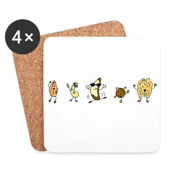 Nuss Nüsse Veggie Vegan Essen lustige Message - Untersetzer (4er-Set) - Weiß - Vorne