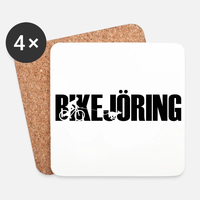 Bikejöring - Untersetzer (4er-Set) - Weiß