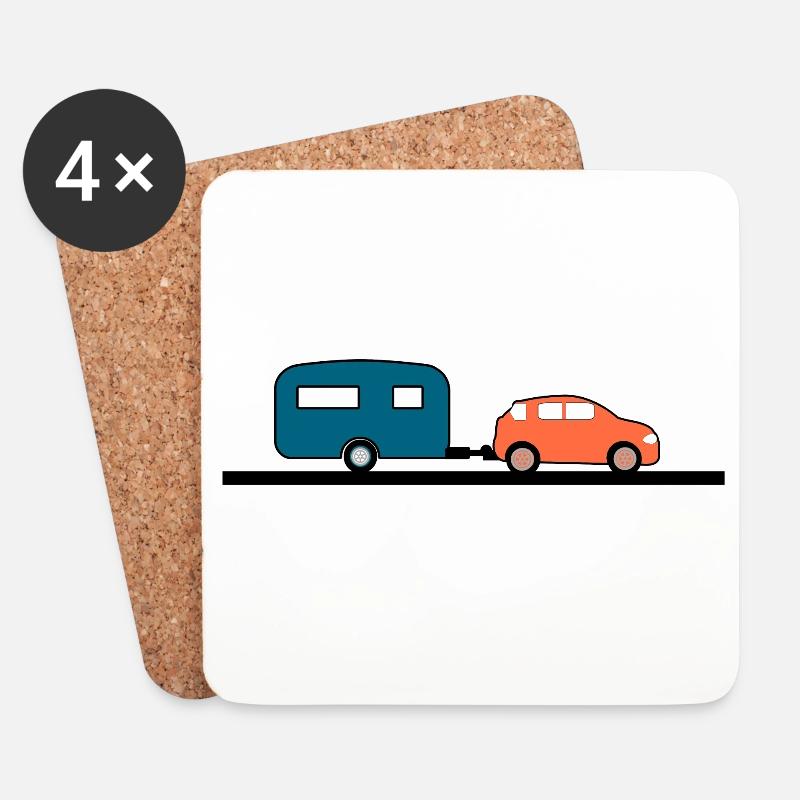 Auto - Untersetzer (4er-Set) - Weiß