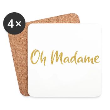 Oh Madame Goldener Glitzer - Untersetzer (4er-Set) - Weiß - Vorne