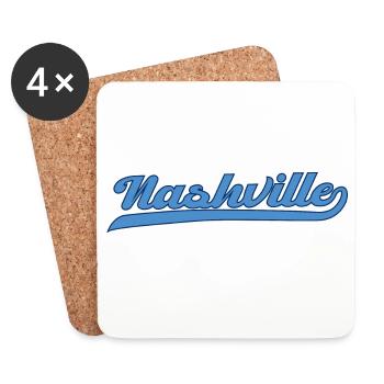 Design de lettrage à Nashville, Tennessee - Dessous de verre (lot de 4) - blanc - Devant