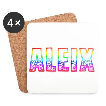 Aleix RS Rainbow - Coasters (set of 4) - white - Front