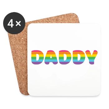 LGBTQ+ Papa - Untersetzer (4er-Set) - Weiß - Vorne
