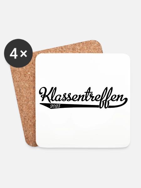 Klassentreffen 2023 - Untersetzer (4er-Set) - Weiß