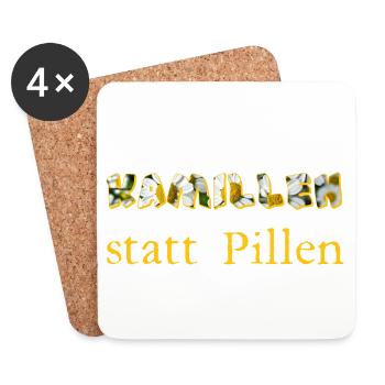 kamillen statt pillen - Untersetzer (4er-Set) - Weiß - Vorne
