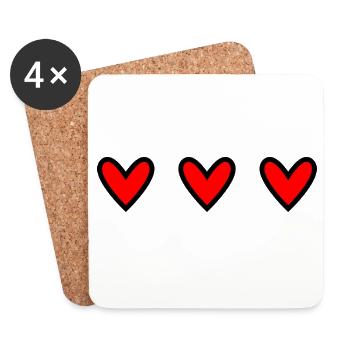 RETIREMENT. HAPPY RETIREMENT. HAPPY RETIREMENT. HEART - Coasters (set of 4) - white - Front
