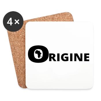 ORIGINE AFRIQUE - Dessous de verre (lot de 4) - blanc - Devant