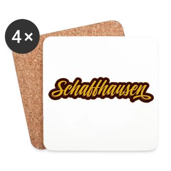 Schaffhausen Schriftzug-Logo - Untersetzer (4er-Set) - Weiß - Vorne