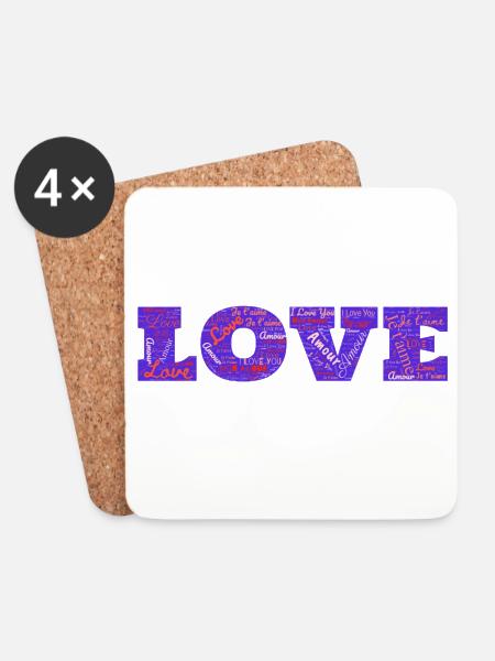 LIEBE - Untersetzer (4er-Set) - Weiß