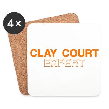 Tennis Shirt Clay Court Expert - Coasters (set of 4) - white - Front