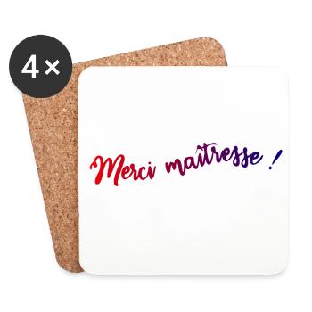 MAÎTRESSE. MERCI. MERCI MAÎTRESSE. MAITRESSE - Dessous de verre (lot de 4) - blanc - Devant