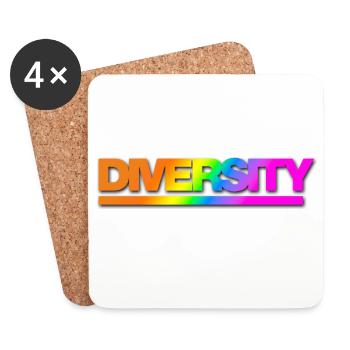 Typo Diversity Rainbow Shadow - Coasters (set of 4) - white - Front