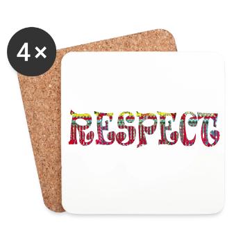 Respect, English - Coasters (set of 4) - white - Front