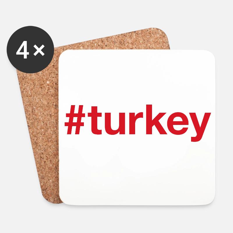 TURKEY Red - Untersetzer (4er-Set) - Weiß