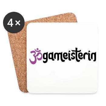 Jogameisterin - Typografisches OM (3-Farbig) - Untersetzer (4er-Set) - Weiß - Vorne