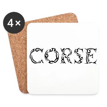Corse Tribal - Dessous de verre (lot de 4) - blanc - Devant