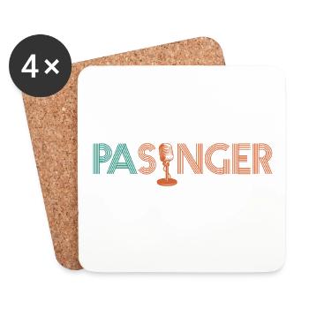 Passinger Mikrofon Typografie - Untersetzer (4er-Set) - Weiß - Vorne