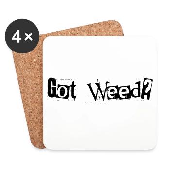 Got Weed Black by Falsches Design - Untersetzer (4er-Set) - Weiß - Vorne