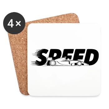 Formular One Speed - Logo de voiture cool - Dessous de verre (lot de 4) - blanc - Devant