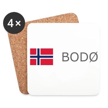 Norway Flag - Bodo - Norge - Norwegen - Coasters (set of 4) - white - Front