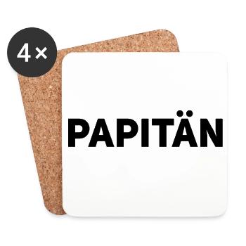 Papitän Lustiges Wortspiel Kapitän Papa Anker - Untersetzer (4er-Set) - Weiß - Vorne